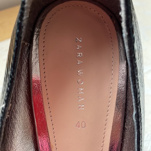 Zara Black High Heel Pumps Snake Skin Print.Pointed Toe. - Picture 4 of 11